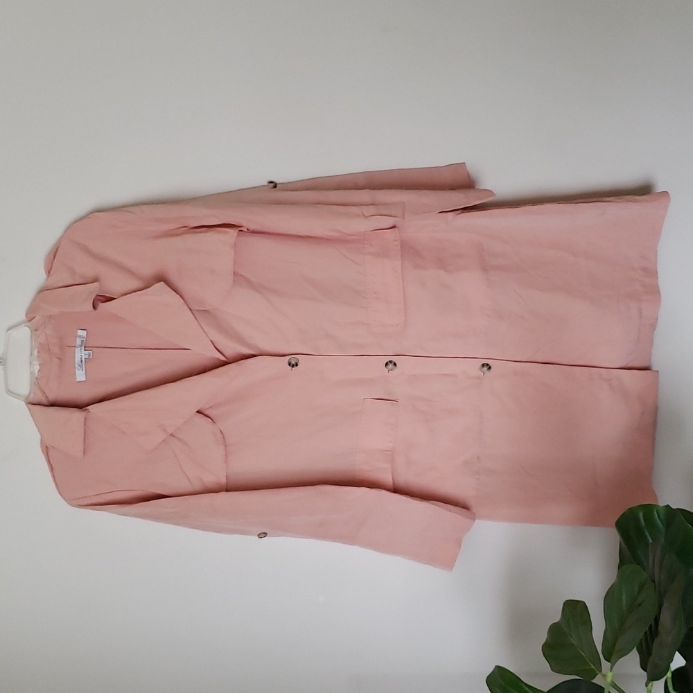 Lovers & friends peach button front summer dress, tencel, women's size small